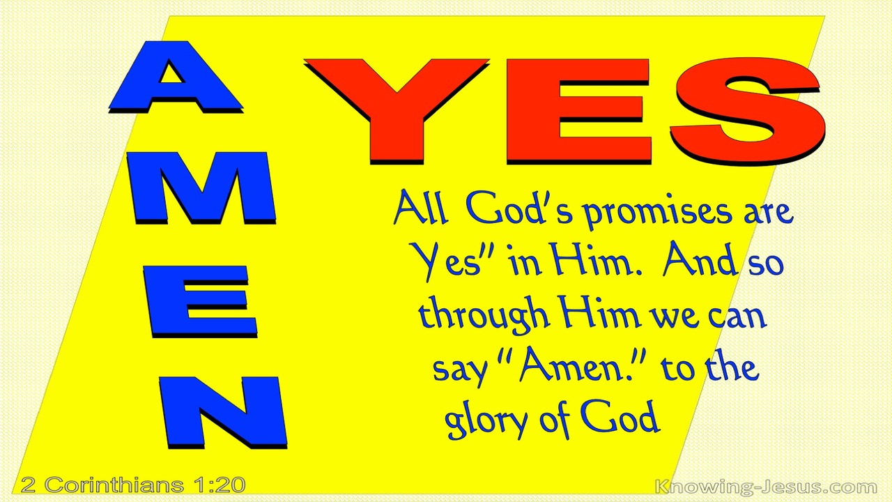2 Corinthians 1:20 Yes In Him And Amen (yellow)